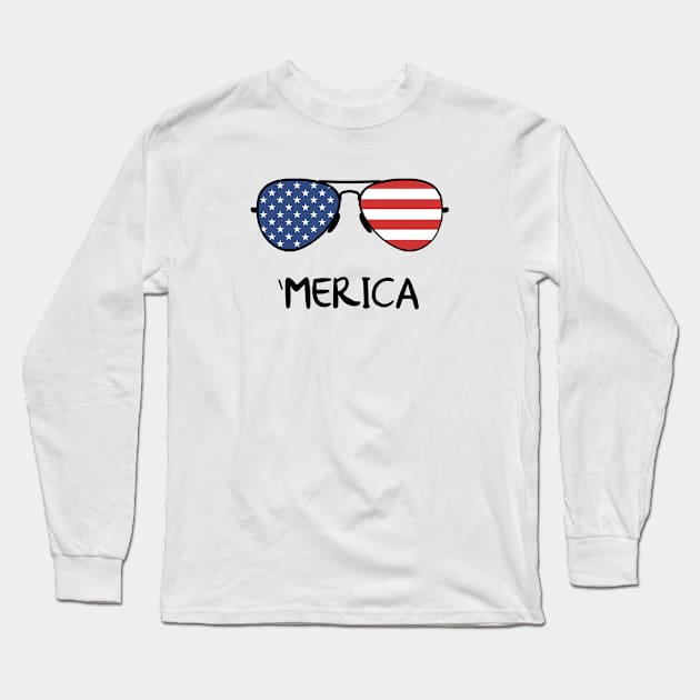 Merica, 4th Of July, America, Patriotic, Americana, Land That I Love Long Sleeve T-Shirt by FashionDesignz